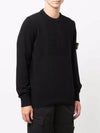 Comfort Wool Cotton Knit Top Black - STONE ISLAND - BALAAN 4