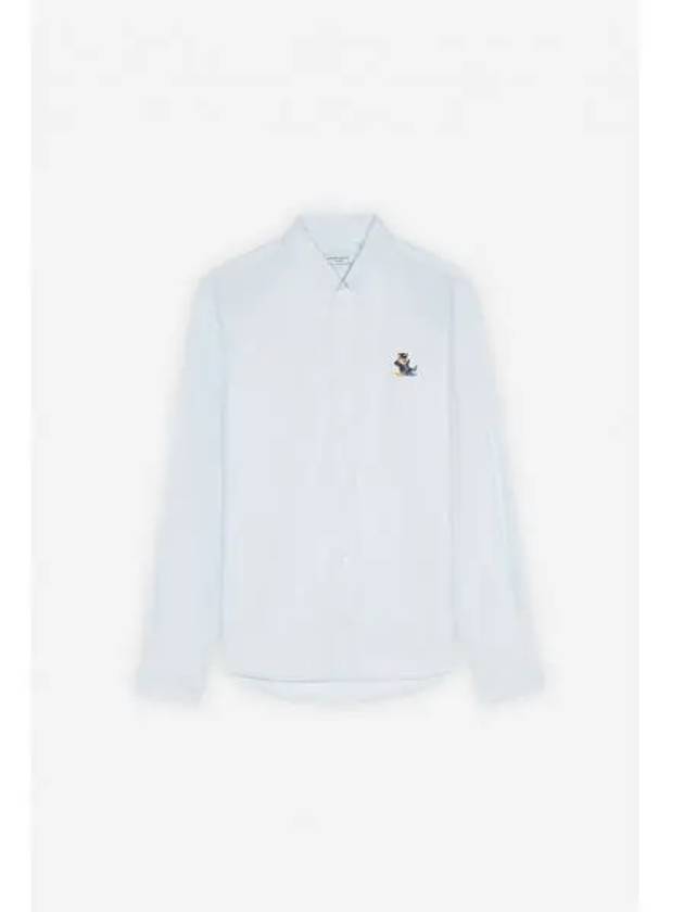 Maison Kitsune DRESSED FOX PATCH CLASSIC SHIRT LIGHT BLUE - MAISON KITSUNE - BALAAN 1