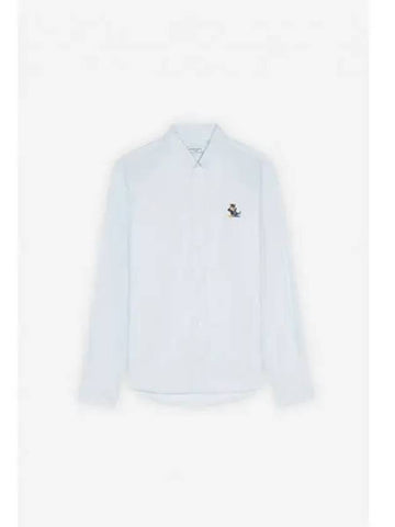 Maison Kitsune DRESSED FOX PATCH CLASSIC SHIRT LIGHT BLUE - MAISON KITSUNE - BALAAN 1