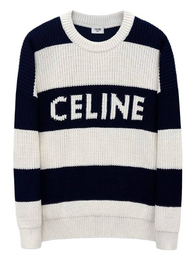 Logo Stripe Knit Top Ecru - CELINE - BALAAN 2