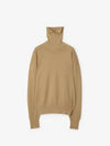 Roll Neck Wool Knit Top Beige - BURBERRY - BALAAN 2