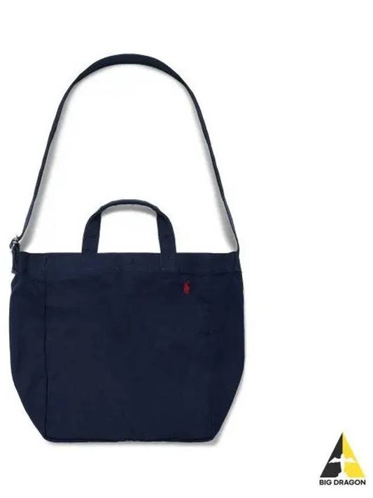 Canvas Shopper Tote Navy - POLO RALPH LAUREN - BALAAN 1