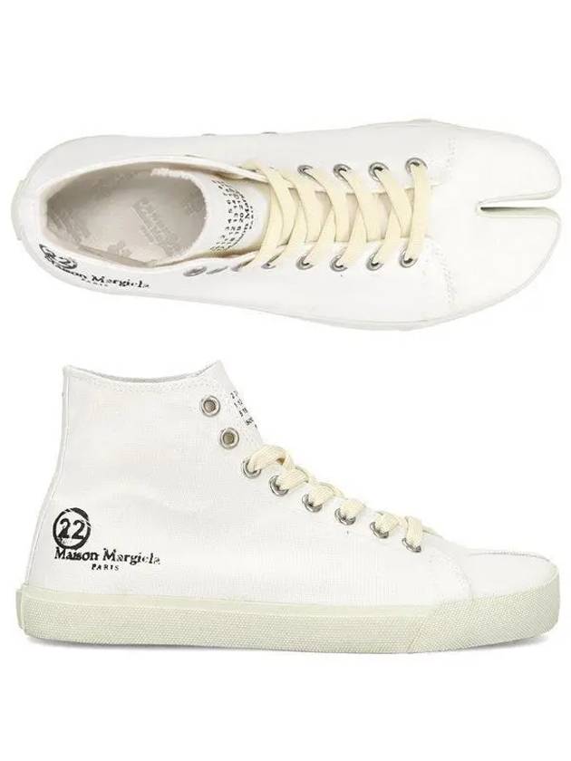 Tabi Logo High Top Sneakers Ivory - MAISON MARGIELA - BALAAN 2