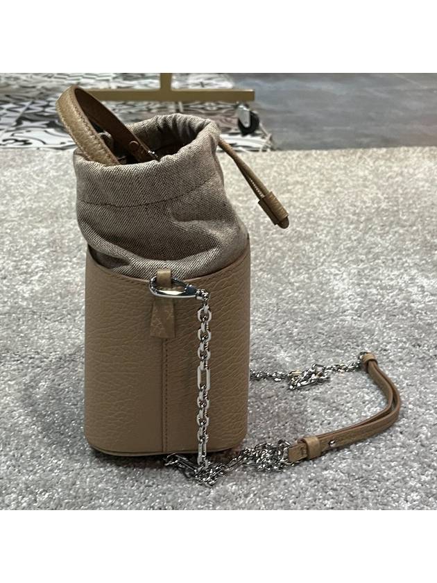 5AC Number Logo Texture Leather Bucket Bag Brown - MAISON MARGIELA - BALAAN 7