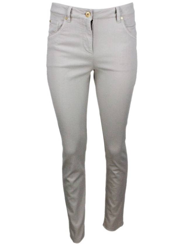 Women's Slim Fit Pants Beige - BRUNELLO CUCINELLI - BALAAN 2