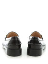 Brushed Leather Chain Loafers Black - TOD'S - BALAAN 6