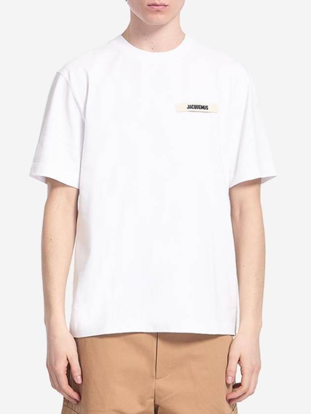 Le Gros Grain Logo Short Sleeve T-Shirt White - JACQUEMUS - BALAAN 6