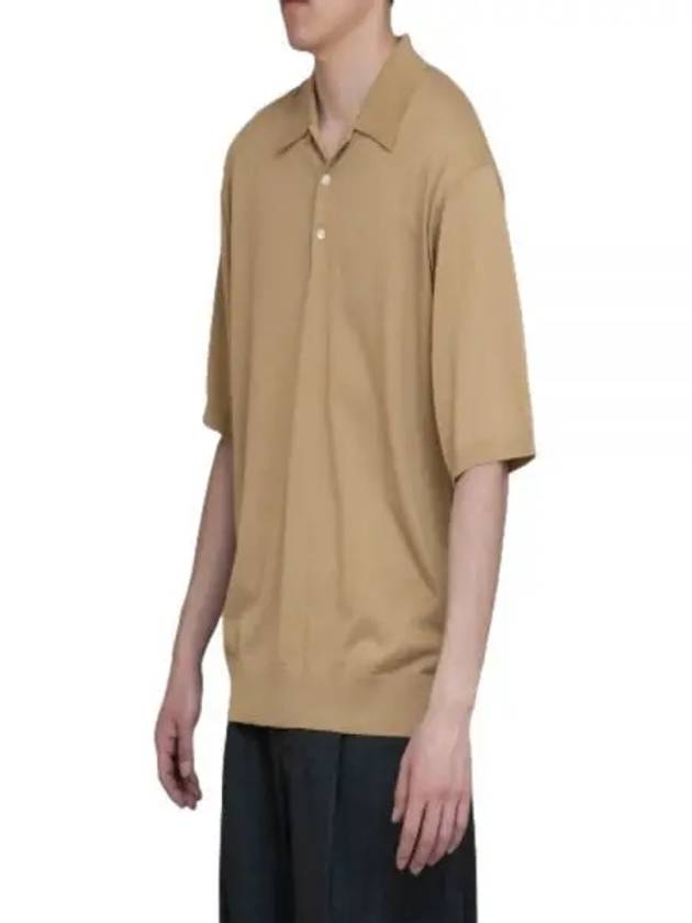 24 SUPER HIGH GAUGE COTTON KNIT POLO BEIGE A24SP02PD - AURALEE - BALAAN 1