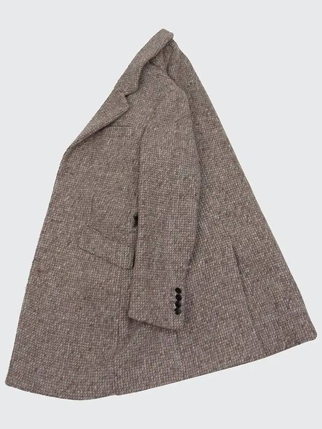 Beige wool blend basic notched lapel collar coat CO115 - IKALOOOK - BALAAN 3