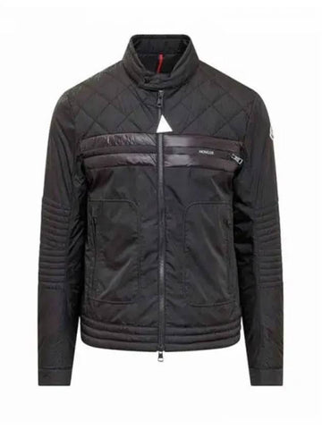 ATIU arm logo patch lightweight biker jacket black men s 233354 - MONCLER - BALAAN 1