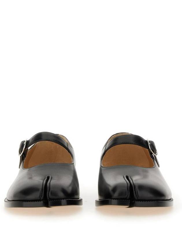 Women's Tabi Calfskin Mary Jane Flat Shoes Black - MAISON MARGIELA - BALAAN 6