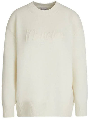 Logo Wool Knit Top Milk White - MONCLER - BALAAN 1