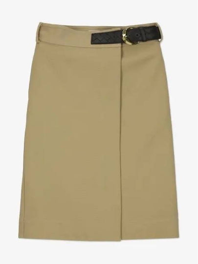 Belted Midi H-Line Skirt Nude - BOTTEGA VENETA - BALAAN 2