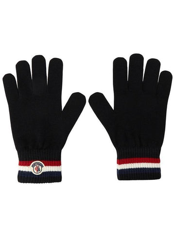 Tricolor Wool Gloves Black - MONCLER - BALAAN 1