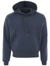 Cotton Garment Dye Drawstring Hoodie Blue - TOM FORD - BALAAN 3