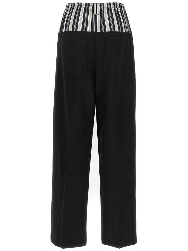 Wool Layered Wide Pants Black - FENDI - BALAAN 6