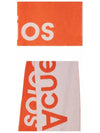 Jacquard Logo Two Tone Wool Muffler Light Grey Orange - ACNE STUDIOS - BALAAN 6