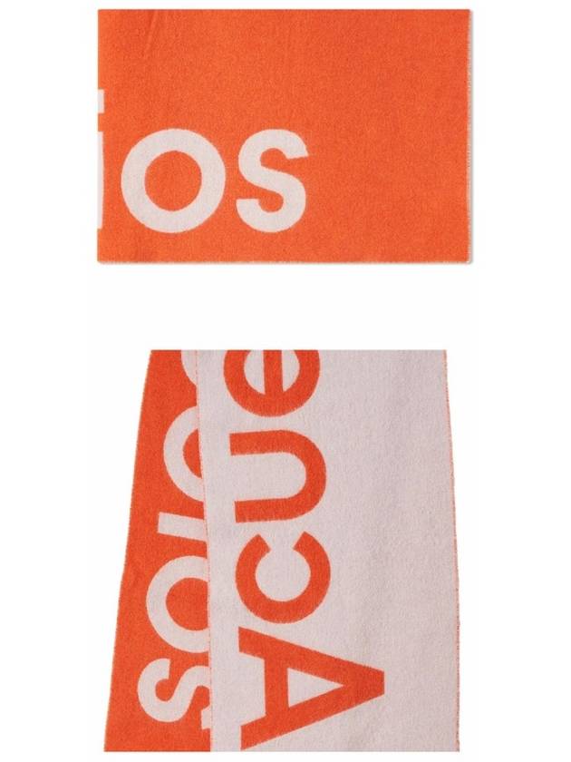 Jacquard Logo Two Tone Wool Muffler Light Grey Orange - ACNE STUDIOS - BALAAN 6