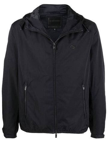 Men's Hooded Jacket Navy - EMPORIO ARMANI - BALAAN 1