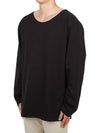 Wide Neck Cotton Long Sleeve T-Shirt Black - LEMAIRE - BALAAN 3