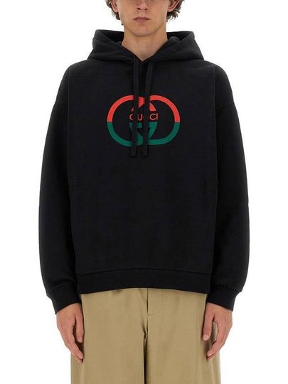 Cotton Jersey Printed Hoodie Sweatshirt Black - GUCCI - BALAAN 2