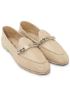 Logo Chain Metal Leather Loafers Desert Beige - MIU MIU - BALAAN 4