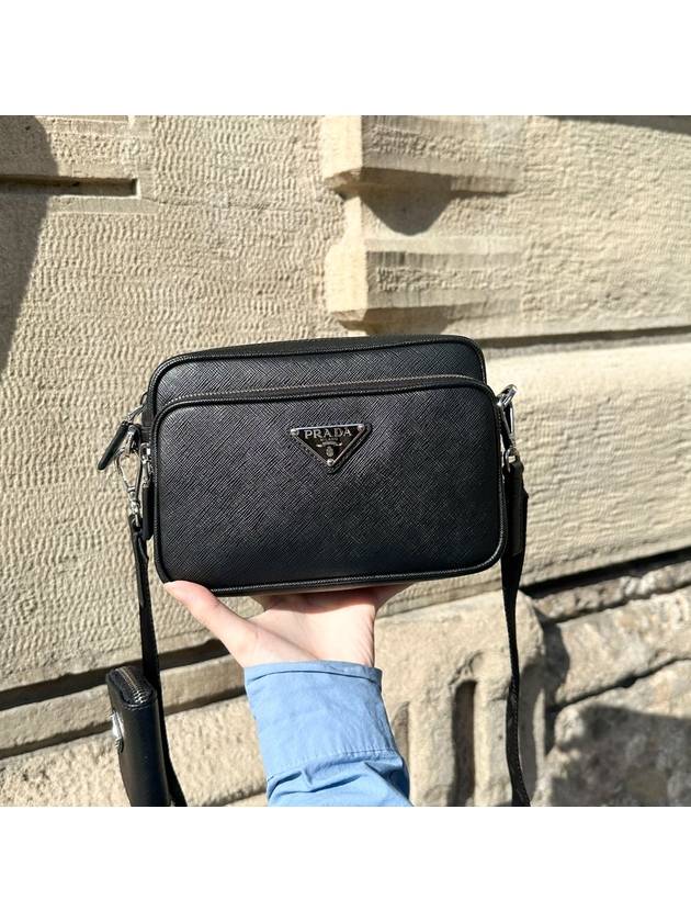 Saffiano Leather Shoulder Bag Black - PRADA - BALAAN 4