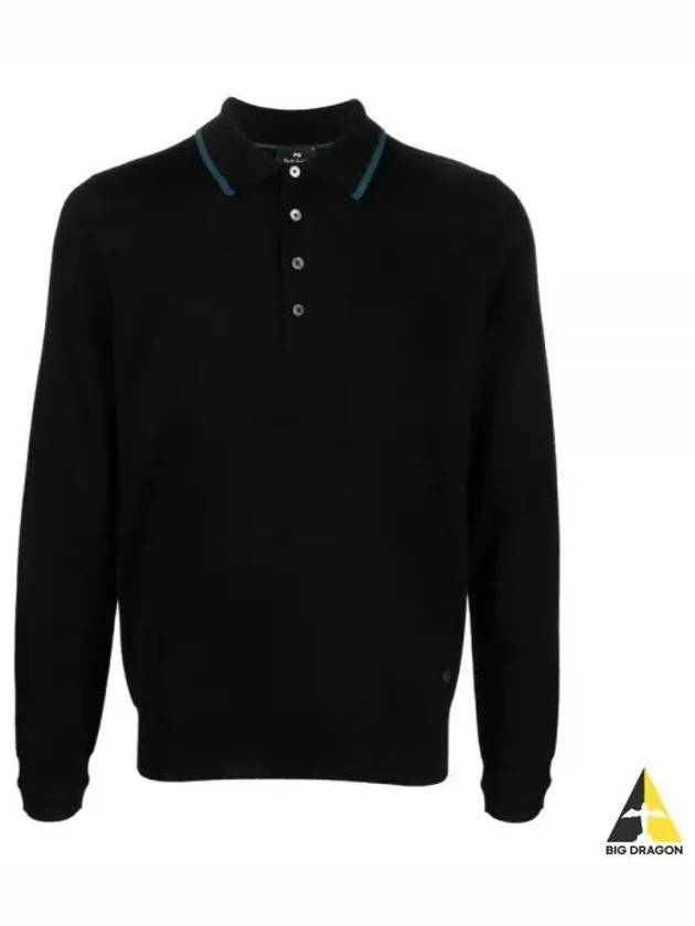 Embroidered Logo Merino Wool PK Shirt Black - PAUL SMITH - BALAAN 2