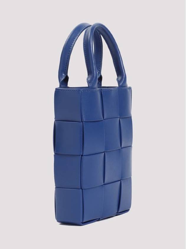 Mini Cassette North Shoulder Bag Blue - BOTTEGA VENETA - BALAAN 4