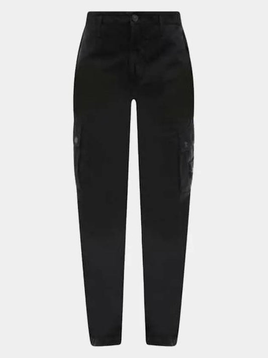 Wappen Patch Old Treatment Slim Fit Cargo Straight Pants Black - STONE ISLAND - BALAAN 2