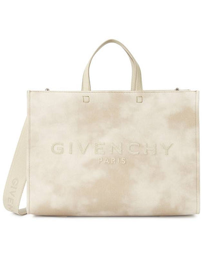 Embroidered Logo Medium Shopping Tote Bag Dusty Golden - GIVENCHY - BALAAN 2