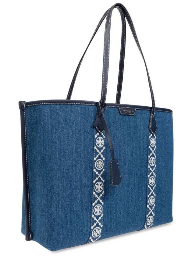 Perry Triple Compartment Tote Bag Denim Blue - TORY BURCH - BALAAN 3