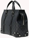 GG Supreme Buckle Detail Leather Tote Bag Black - GUCCI - BALAAN 3