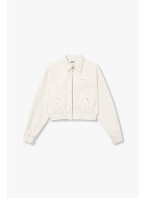 Cropped Denim Bomber Jacket Kinsley Ivory - REFORMATION - BALAAN 1