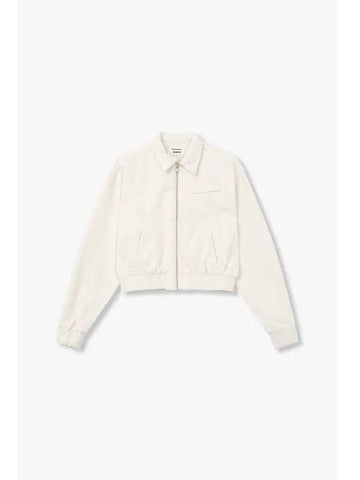 Cropped Denim Bomber Jacket Kinsley Ivory - REFORMATION - BALAAN 1