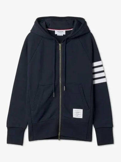 Engineered 4 Bar Diagonal Zip Up Hoodie Navy - THOM BROWNE - BALAAN 2