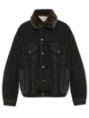 Sherpa Collar Denim Jacket Black - ACNE STUDIOS - BALAAN 2