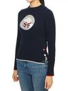 Hector Bow Virgin Wool Knit Top Navy - THOM BROWNE - BALAAN 3