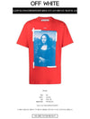 Mona Lisa Print Round Short Sleeve T-Shirt Red - OFF WHITE - BALAAN 3