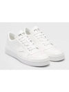 Men's Downtown Triangle Logo Leather Low Top Sneakers White - PRADA - BALAAN 2