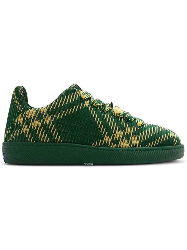 Check Square Toe Low Top Sneakers Green - BURBERRY - BALAAN 2