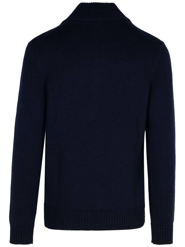 Fay Navy Virgin Wool Turtleneck Sweater - FAY - BALAAN 3