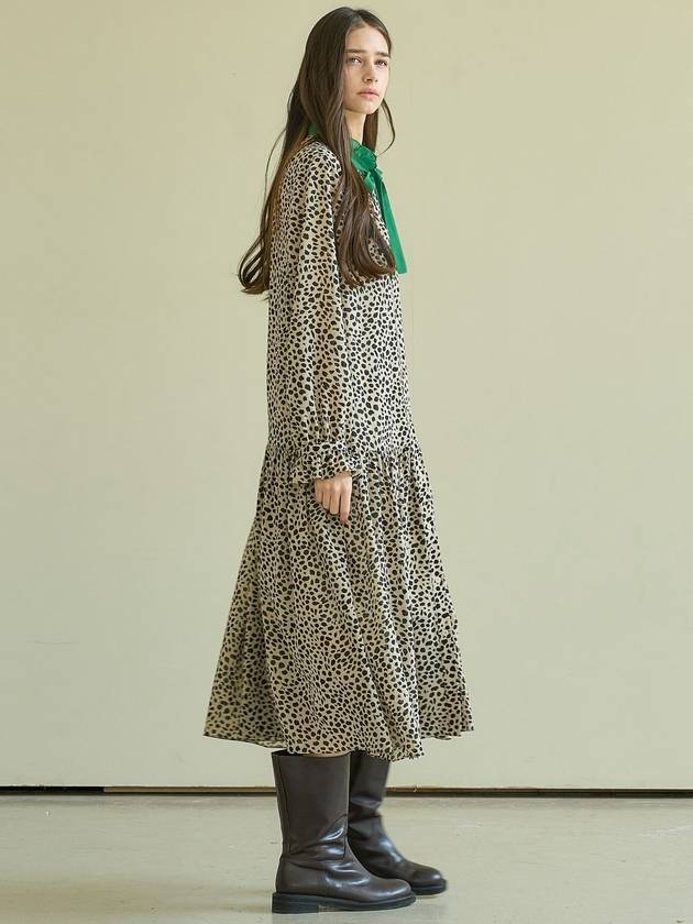 Ribbon tiered dress leopard - MITTE - BALAAN 4