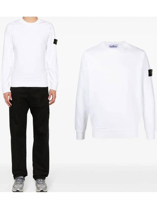 Wappen Patch Garment Dyed Sweatshirt White - STONE ISLAND - BALAAN 2