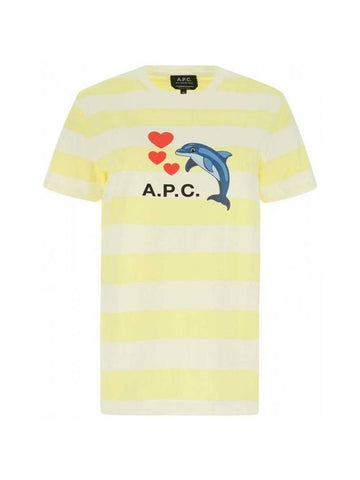 Simone Short Sleeve T-Shirt Yellow - A.P.C. - BALAAN 1