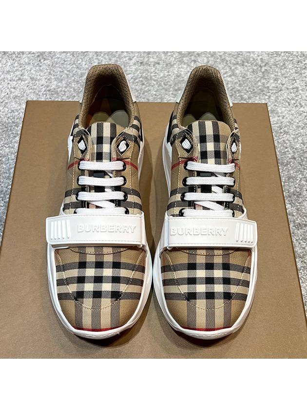 Vintage Check Suede Leather Sneakers Archive Beige - BURBERRY - BALAAN 3