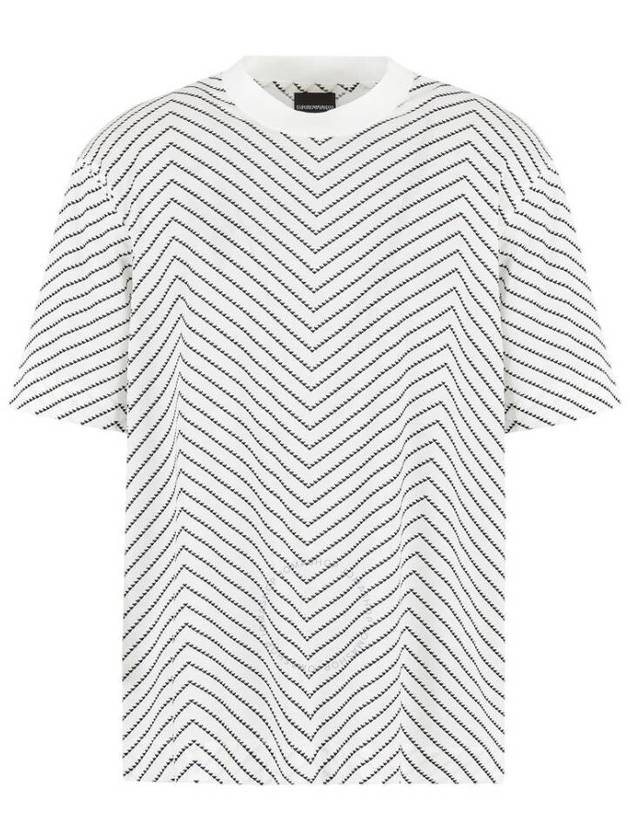 Emporio Armani Chevron Printed ASV Micro Eagle T Shirt Size Large - EMPORIO ARMANI - BALAAN 1