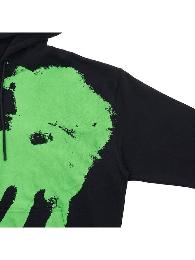 Men's Hand Print Cotton Hoodie Black - MSGM - BALAAN 5