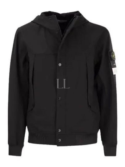 Light Soft Shell R E Dye Technology In Recycled Polyester Hooded Jacket Black - STONE ISLAND - BALAAN 2