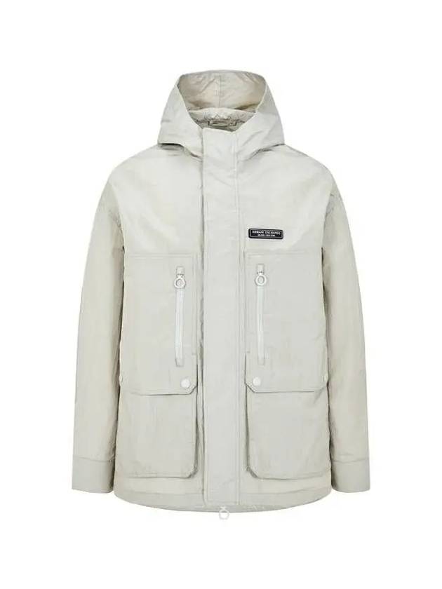 Men s Glossy Nylon Hooded Jacket Beige 271065 - ARMANI EXCHANGE - BALAAN 1